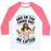 Virgin Teez  Baseball Tee Unisex Classic Baseball Tee / x-small / White/Neon Pink AND ON THE THIRD DAY HE LIFTED UNISEX CLASSIC BASEBALL TEE