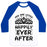 Virgin Teez  Baseball Tee Unisex Classic Baseball Tee / x-small / White/Blue AND SHE LIFTED HAPPILY EVER AFTER UNISEX CLASSIC BASEBALL TEE