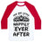 Virgin Teez  Baseball Tee Unisex Classic Baseball Tee / x-small / White/Red AND SHE LIFTED HAPPILY EVER AFTER UNISEX CLASSIC BASEBALL TEE
