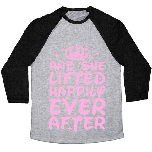 Virgin Teez  Baseball Tee Unisex Tri-Blend Baseball Tee / small / Athletic Gray / Black AND SHE LIFTED HAPPILY EVER AFTER UNISEX TRI-BLEND BASEBALL TEE