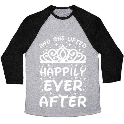 Virgin Teez  Baseball Tee Unisex Tri-Blend Baseball Tee / small / Athletic Gray / Black AND SHE LIFTED HAPPILY EVER AFTER UNISEX TRI-BLEND BASEBALL TEE