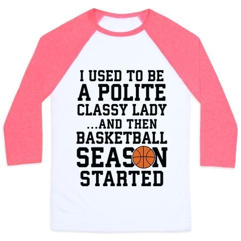 Virgin Teez  Baseball Tee ...AND THEN BASKETBALL SEASON STARTED UNISEX CLASSIC BASEBALL TEE