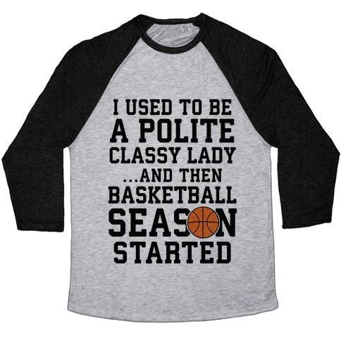 Virgin Teez  Baseball Tee ...AND THEN BASKETBALL SEASON STARTED UNISEX TRI-BLEND BASEBALL TEE