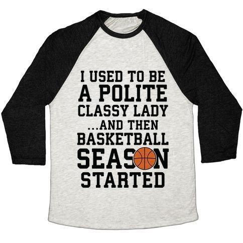Virgin Teez  Baseball Tee ...AND THEN BASKETBALL SEASON STARTED UNISEX TRI-BLEND BASEBALL TEE