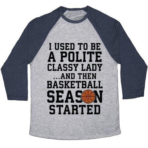 Virgin Teez  Baseball Tee ...AND THEN BASKETBALL SEASON STARTED UNISEX TRI-BLEND BASEBALL TEE