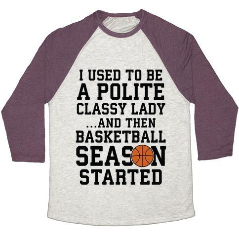 Virgin Teez  Baseball Tee ...AND THEN BASKETBALL SEASON STARTED UNISEX TRI-BLEND BASEBALL TEE