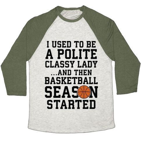 Virgin Teez  Baseball Tee ...AND THEN BASKETBALL SEASON STARTED UNISEX TRI-BLEND BASEBALL TEE