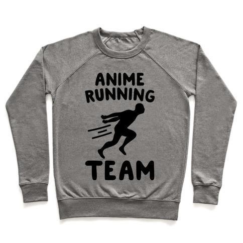 Virgin Teez  Pullover Crewneck Sweatshirt / x-small / Heathered Gray ANIME RUNNING TEAM CREWNECK SWEATSHIRT
