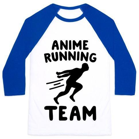 Virgin Teez  Baseball Tee Unisex Classic Baseball Tee / x-small / White/Blue ANIME RUNNING TEAM UNISEX CLASSIC BASEBALL TEE