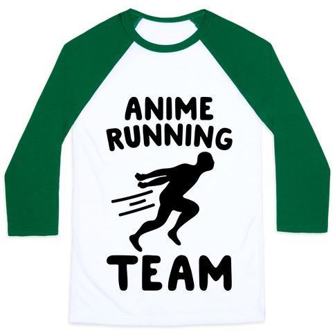 Virgin Teez  Baseball Tee Unisex Classic Baseball Tee / x-small / White/Dark Green ANIME RUNNING TEAM UNISEX CLASSIC BASEBALL TEE