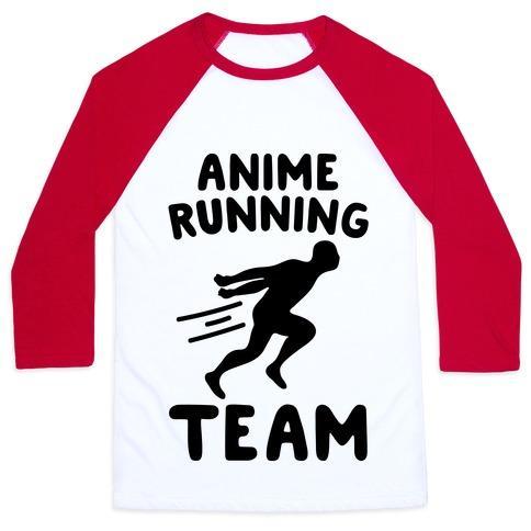 Virgin Teez  Baseball Tee Unisex Classic Baseball Tee / x-small / White/Red ANIME RUNNING TEAM UNISEX CLASSIC BASEBALL TEE