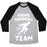 Virgin Teez  Baseball Tee Unisex Tri-Blend Baseball Tee / small / Athletic Gray / Black ANIME RUNNING TEAM WHITE PRINT UNISEX TRI-BLEND BASEBALL TEE