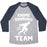 Virgin Teez  Baseball Tee Unisex Tri-Blend Baseball Tee / small / Athletic Gray / Navy ANIME RUNNING TEAM WHITE PRINT UNISEX TRI-BLEND BASEBALL TEE