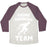 Virgin Teez  Baseball Tee Unisex Tri-Blend Baseball Tee / small / Oatmeal / Maroon ANIME RUNNING TEAM WHITE PRINT UNISEX TRI-BLEND BASEBALL TEE