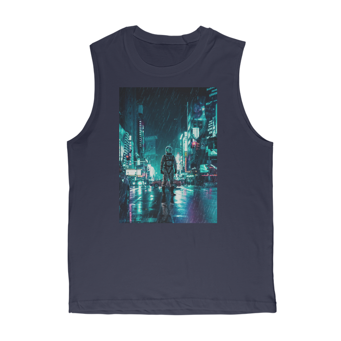 VIRGIN TEEZ Tank Top Navy / Unisex / S Another Rainy Night Premium Adult Muscle Top