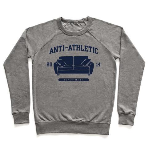 Virgin Teez  Pullover Crewneck Sweatshirt / x-small / Heathered Gray ANTI ATHLETIC CLUB CREWNECK SWEATSHIRT