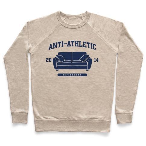Virgin Teez  Pullover Crewneck Sweatshirt / x-small / Heathered Oatmeal ANTI ATHLETIC CLUB CREWNECK SWEATSHIRT