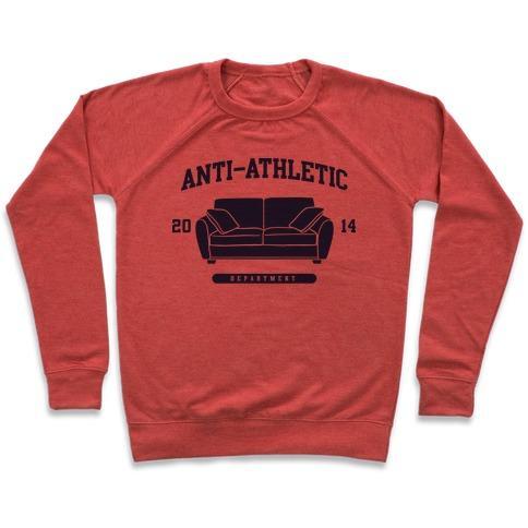 Virgin Teez  Pullover Crewneck Sweatshirt / x-small / Heathered Red ANTI ATHLETIC CLUB CREWNECK SWEATSHIRT