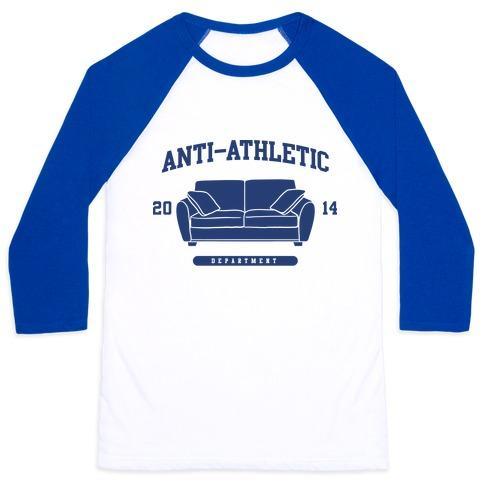 Virgin Teez  Baseball Tee Unisex Classic Baseball Tee / x-small / White/Blue ANTI ATHLETIC CLUB UNISEX CLASSIC BASEBALL TEE