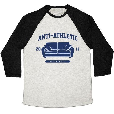 Virgin Teez  Baseball Tee Unisex Tri-Blend Baseball Tee / small / Oatmeal / Black ANTI ATHLETIC CLUB UNISEX TRI-BLEND BASEBALL TEE