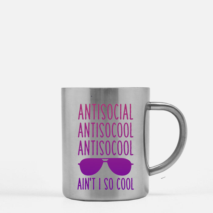 Antisocial Aint So Cool Gold & Silver Mug