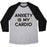 Virgin Teez  Baseball Tee Unisex Tri-Blend Baseball Tee / small / Athletic Gray / Black ANXIETY IS MY CARDIO UNISEX TRI-BLEND BASEBALL TEE