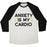 Virgin Teez  Baseball Tee Unisex Tri-Blend Baseball Tee / small / Oatmeal / Black ANXIETY IS MY CARDIO UNISEX TRI-BLEND BASEBALL TEE