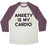 Virgin Teez  Baseball Tee Unisex Tri-Blend Baseball Tee / small / Oatmeal / Maroon ANXIETY IS MY CARDIO UNISEX TRI-BLEND BASEBALL TEE