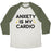 Virgin Teez  Baseball Tee Unisex Tri-Blend Baseball Tee / small / Oatmeal / Moss ANXIETY IS MY CARDIO UNISEX TRI-BLEND BASEBALL TEE