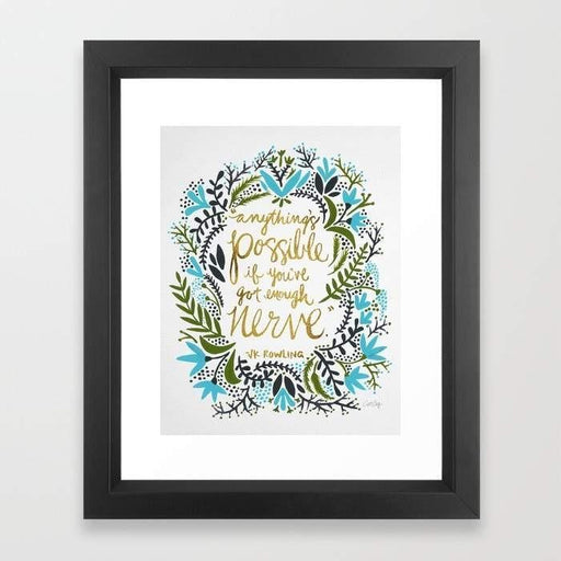 LUVD Framed Art Prints 12" x 18" / Black Anything's Possible Frame