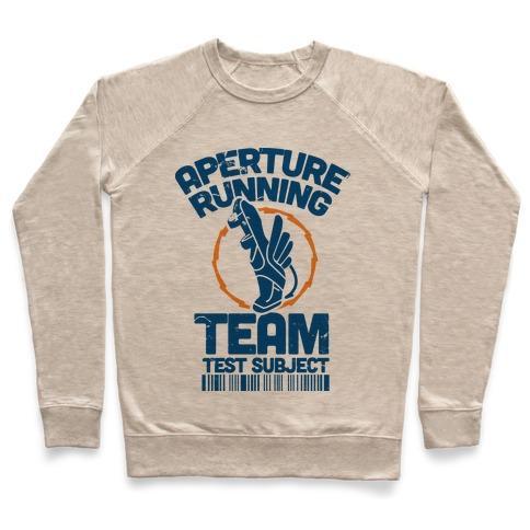 Virgin Teez  Pullover Crewneck Sweatshirt / x-small / Heathered Oatmeal APERTURE RUNNING TEAM CREWNECK SWEATSHIRT