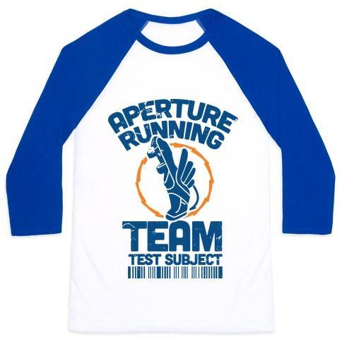 Virgin Teez  Baseball Tee Unisex Classic Baseball Tee / x-small / White/Blue APERTURE RUNNING TEAM UNISEX CLASSIC BASEBALL TEE