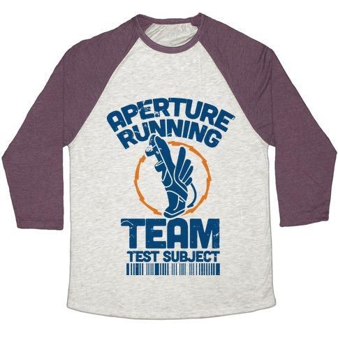 Virgin Teez  Baseball Tee Unisex Tri-Blend Baseball Tee / small / Oatmeal / Maroon APERTURE RUNNING TEAM UNISEX TRI-BLEND BASEBALL TEE