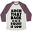 Virgin Teez  Baseball Tee Unisex Tri-Blend Baseball Tee / small / Oatmeal / Maroon ARCH YOUR BACK & SQUAT IT LOW UNISEX TRI-BLEND BASEBALL TEE