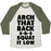 Virgin Teez  Baseball Tee Unisex Tri-Blend Baseball Tee / small / Oatmeal / Moss ARCH YOUR BACK & SQUAT IT LOW UNISEX TRI-BLEND BASEBALL TEE