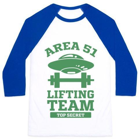 Virgin Teez  Baseball Tee Unisex Classic Baseball Tee / x-small / White/Blue AREA 51 LIFTING TEAM UNISEX CLASSIC BASEBALL TEE