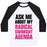 Virgin Teez  Baseball Tee Unisex Classic Baseball Tee / x-small / White/Black ASK ME ABOUT MY RADICAL SWIMSUIT AGENDA UNISEX CLASSIC BASEBALL TEE