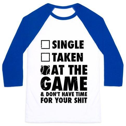 Virgin Teez  Baseball Tee Unisex Classic Baseball Tee / x-small / White/Blue AT THE GAME & DON'T HAVE TIME FOR YOUR SHIT (BASEBALL) UNISEX CLASSIC BASEBALL TEE