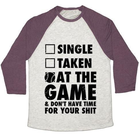 Virgin Teez  Baseball Tee Unisex Tri-Blend Baseball Tee / small / Oatmeal / Maroon AT THE GAME & DON'T HAVE TIME FOR YOUR SHIT (BASEBALL) UNISEX TRI-BLEND BASEBALL TEE