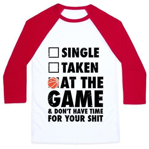 Virgin Teez  Baseball Tee Unisex Classic Baseball Tee / x-small / White/Red AT THE GAME & DON'T HAVE TIME FOR YOUR SHIT (BASKETBALL) UNISEX CLASSIC BASEBALL TEE