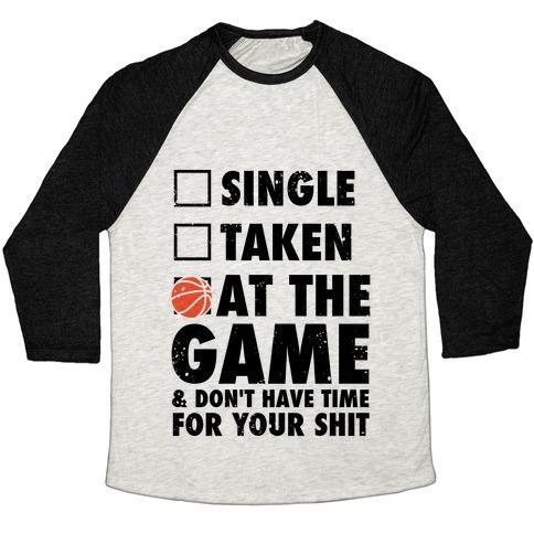 Virgin Teez  Baseball Tee Unisex Tri-Blend Baseball Tee / small / Oatmeal / Black AT THE GAME & DON'T HAVE TIME FOR YOUR SHIT (BASKETBALL) UNISEX TRI-BLEND BASEBALL TEE