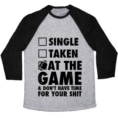 Virgin Teez  Baseball Tee Unisex Tri-Blend Baseball Tee / small / Athletic Gray / Black AT THE GAME & DON'T HAVE TIME FOR YOUR SHIT (FOOTBALL) UNISEX TRI-BLEND BASEBALL TEE