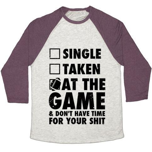 Virgin Teez  Baseball Tee Unisex Tri-Blend Baseball Tee / small / Oatmeal / Maroon AT THE GAME & DON'T HAVE TIME FOR YOUR SHIT (FOOTBALL) UNISEX TRI-BLEND BASEBALL TEE
