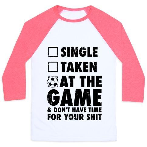 Virgin Teez  Baseball Tee Unisex Classic Baseball Tee / x-small / White/Neon Pink AT THE GAME & DON'T HAVE TIME FOR YOUR SHIT (SOCCER) UNISEX CLASSIC BASEBALL TEE