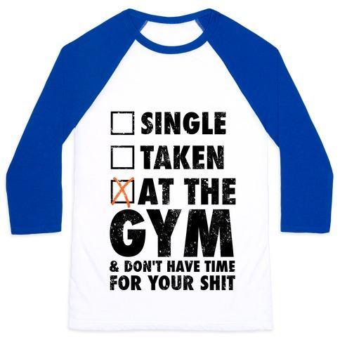Virgin Teez  Baseball Tee Unisex Classic Baseball Tee / x-small / White/Blue AT THE GYM & DON'T HAVE TIME FOR YOUR SHIT UNISEX CLASSIC BASEBALL TEE