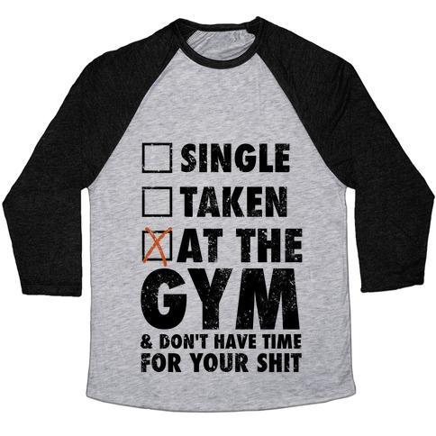 Virgin Teez  Baseball Tee Unisex Tri-Blend Baseball Tee / small / Athletic Gray / Black AT THE GYM & DON'T HAVE TIME FOR YOUR SHIT UNISEX TRI-BLEND BASEBALL TEE