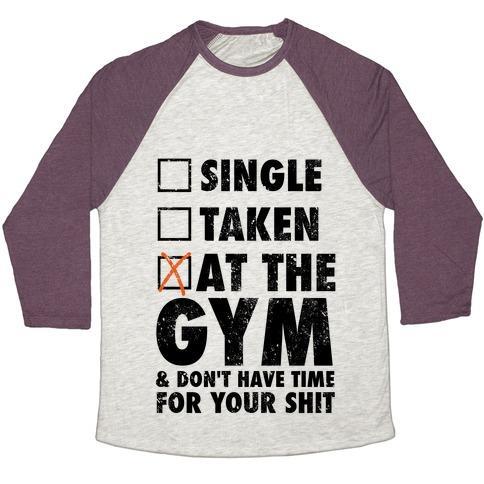 Virgin Teez  Baseball Tee Unisex Tri-Blend Baseball Tee / small / Oatmeal / Maroon AT THE GYM & DON'T HAVE TIME FOR YOUR SHIT UNISEX TRI-BLEND BASEBALL TEE
