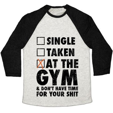 Virgin Teez  Baseball Tee Unisex Tri-Blend Baseball Tee / small / Oatmeal / Black AT THE GYM & DON'T HAVE TIME FOR YOUR SHIT UNISEX TRI-BLEND BASEBALL TEE