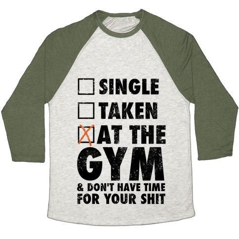 Virgin Teez  Baseball Tee Unisex Tri-Blend Baseball Tee / small / Oatmeal / Moss AT THE GYM & DON'T HAVE TIME FOR YOUR SHIT UNISEX TRI-BLEND BASEBALL TEE