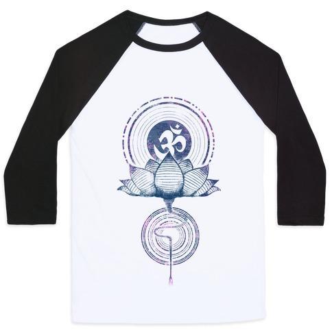 Virgin Teez  Baseball Tee Unisex Classic Baseball Tee / x-small / White/Black AUM AND LOTUS UNISEX CLASSIC BASEBALL TEE